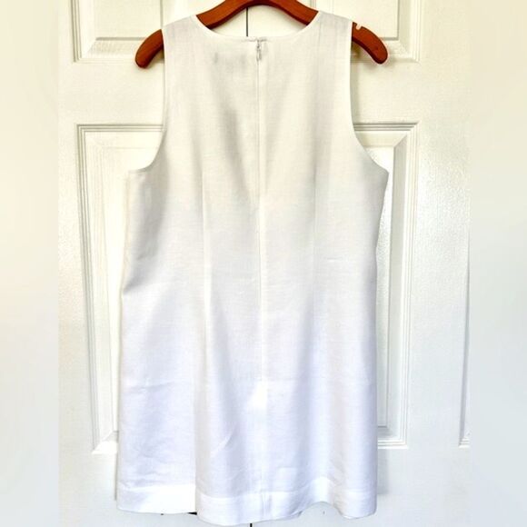 J. Crew Dress Bow Linen White Shift Size Large • NEW WITH TAGS • - Picture 3 of 10